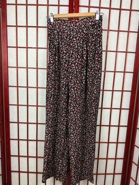 90s The Limited Cherry Print Funky Unique Pull On Wide Leg Palazzo Pants
